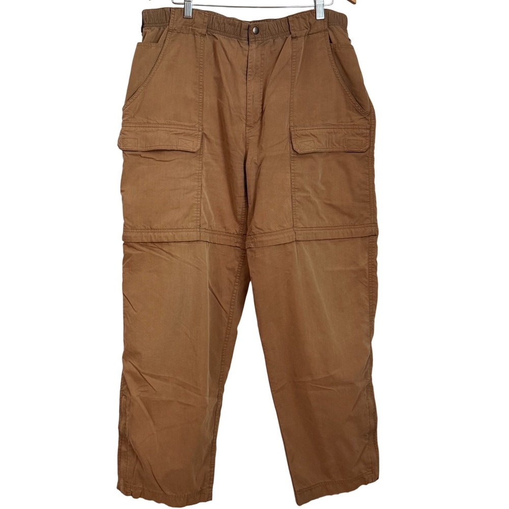 VTG TravelSmith Convertible Cargo Pants Mens Size 38 x 32 Brown Hiking Outdoor